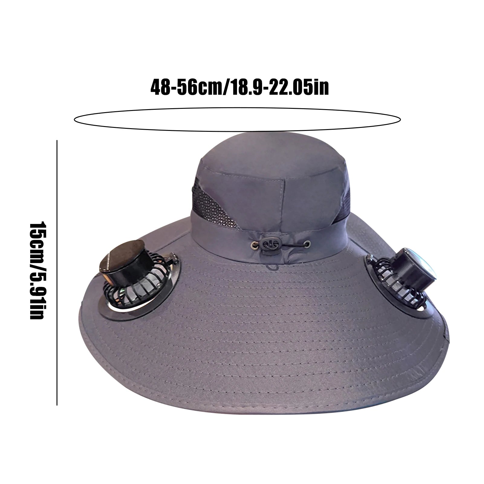 Solar Fan Hat UV Resistant Sun Hat with 2 Solar Fan Breathable Outdoor Sports Wide Brim Hat Beach Camping Hiking Fishing Hat
